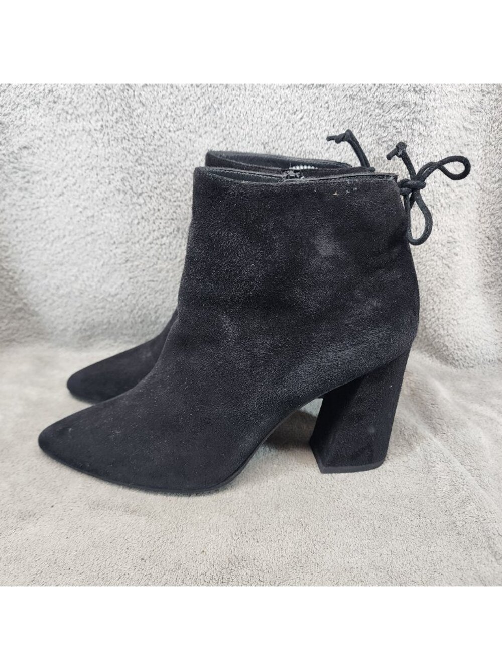 Stuart Weitzman Shoes Womens Size 9.5 Black Suede Grandiose Ankle Boots *Read*
